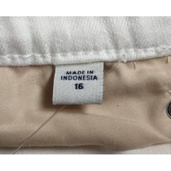 Wmn's J.JILL DENIM High Rise Cropped White Jeans Elastc Waist Size 16R - Picture 12 of 13